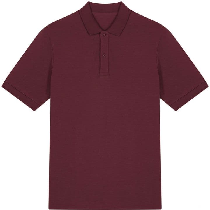 Unisex Polo T-shirt Pamuklu — Bordo