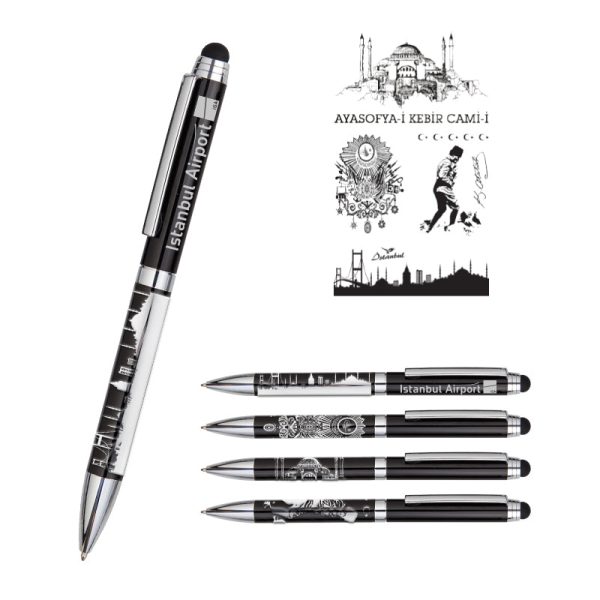 1107-T Kabartma Figürlü Metal Tükenmez Kalem