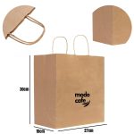 Kraft Kağıt Çanta İçten Burgu Saplı - 27x15x30 cm -Tek Renk Baskılı (Özelleştirilebilir) - Görsel 3