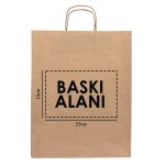 Burgu Saplı Kraft Kağıt Çanta - 32x12x41 cm (Özelleştirilebilir) - Görsel 2