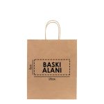 Kraft Kağıt Çanta Burgu Saplı - 25x12x31 cm (Özelleştirilebilir) - Görsel 2