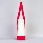 Trend Kanvas Çanta 40x35x12cm - Kırmızı Renkli Kulp - Görsel 6