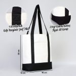 Trend Kanvas Çanta 40x35x12cm - Siyah Renkli Kulp (Özelleştirilebilir) - Görsel 5