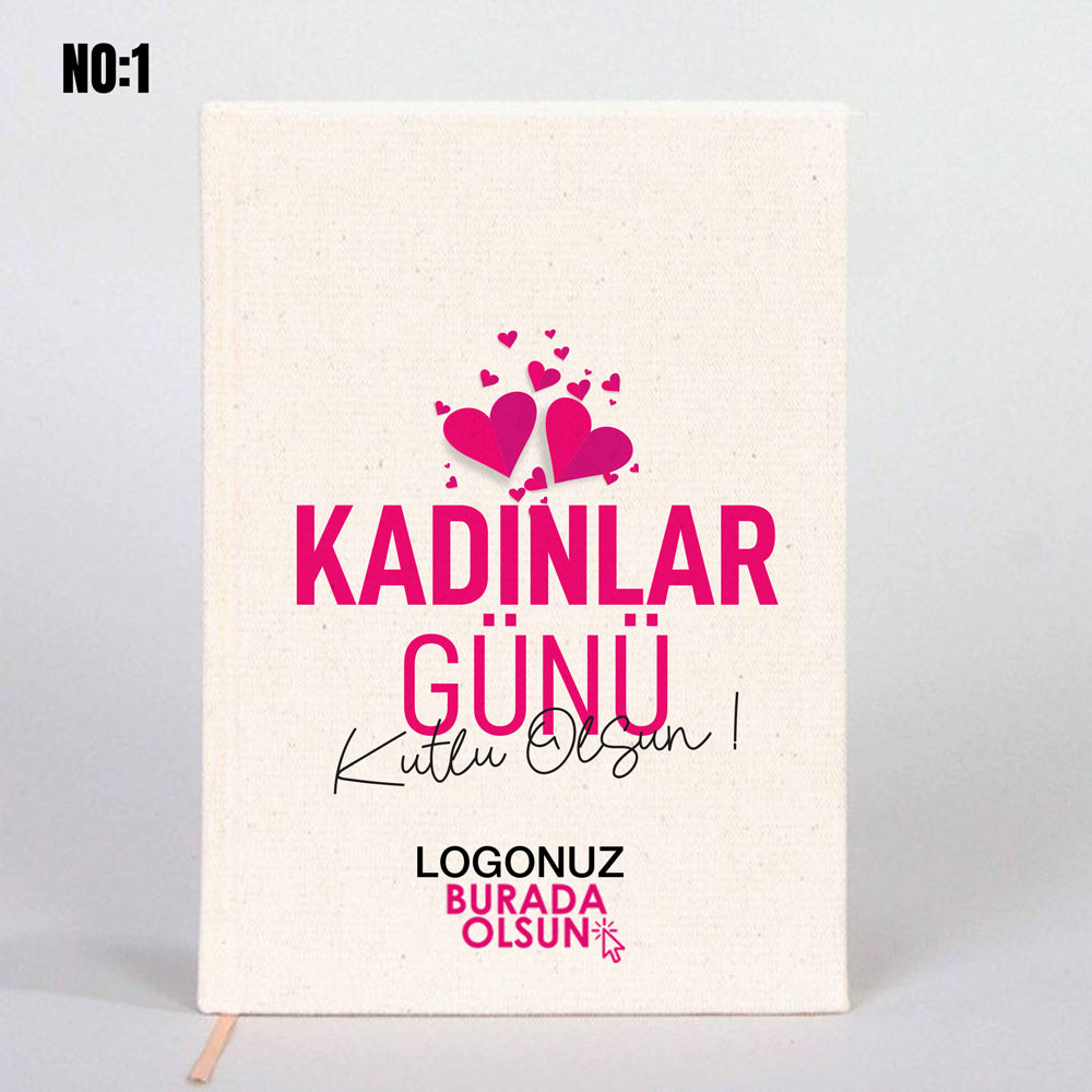 8martkadinlargunukanvasdefter Kanvas Defter 14x20 cm - Kadınlar Günü Temalı - Görsel 1