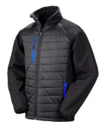 : Siyah pusula desenli dolgulu Softshell ceket - Görsel 6