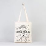 Boyanabilir Canım Annem Ham Bez Çanta - 35x40 cm - AYICIK ÇİÇEK Desenli - Görsel 6