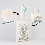 Anneler Günü Boyama Set 1- 25 Adet AYICIK ÇİÇEK Boyanabilir Çanta / 2 Adet Carioca Kumaş Kalem - Görsel 4