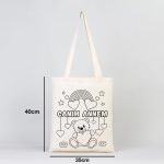 Anneler Günü Boyama Set 1- 25 Adet AYICIK ÇİÇEK Boyanabilir Çanta / 2 Adet Carioca Kumaş Kalem - Görsel 2