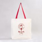 Kanvas Plaj Çantası Kırmızı Kulp 48x41x10 cm ( Özelleştirilebilir) - Görsel 6