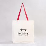 Kanvas Plaj Çantası Kırmızı Kulp 48x41x10 cm ( Özelleştirilebilir) - Görsel 5