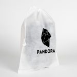 Ultrasonik Tela Kese - Beyaz - 42x32 cm - Ayakkabı Ve Çamaşır Torbası - 500 Adet, Tek Renk Logo Baskılı