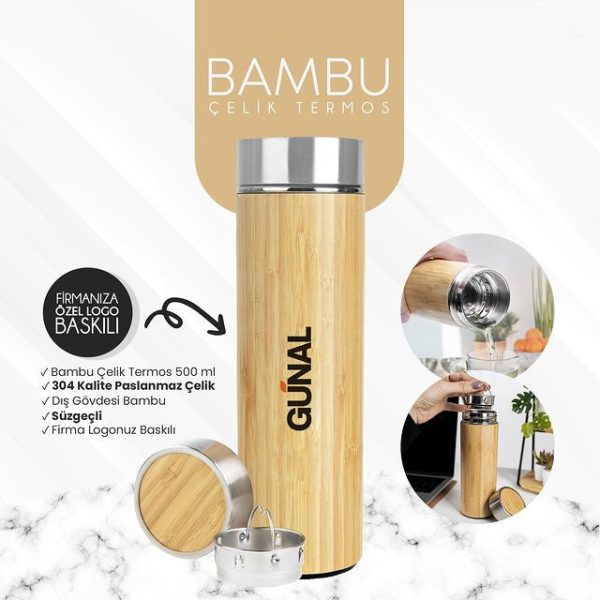 Bambu Çelik Termos / 500 Ml-5316