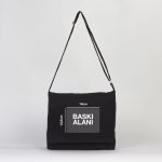 Siyah Kanvas Postacı Çantası (Özelleştirilebilir) - Görsel 3