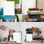 Seyahat Ayakkabı Torbası, Bavul İçi Organizer, Ultrasonik İpli Tela Kese, Beyaz - 32x38cm - Görsel 4