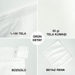 Seyahat Ayakkabı Torbası, Bavul İçi Organizer, Ultrasonik İpli Tela Kese, Beyaz - 32x38cm - Görsel 7