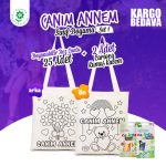Anneler Günü Boyama Set 1- 25 Adet AYICIK ÇİÇEK Boyanabilir Çanta / 2 Adet Carioca Kumaş Kalem