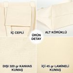Laminated Kanvas Çanta - 45x35x15 cm (365 gr) - Görsel 5