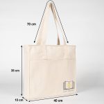 LUX Kanvas Çanta Ham Kulp, Fermuarlı- 40x35x10cm (Özelleştirilebilir) - Görsel 2