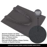 Gabardin Bez Çanta 35x40 cm Antrasit Renk - Görsel 8
