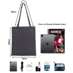 Gabardin Bez Çanta 35x40 cm Antrasit Renk - Görsel 6