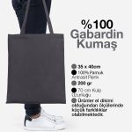 Gabardin Bez Çanta 35x40 cm Antrasit Renk - Görsel 2