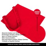 Gabardin Bez Çanta 35x40 cm Kırmızı Renk - Görsel 7
