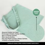 Gabardin Çanta Mint Yeşili - 35x40 cm - Görsel 8