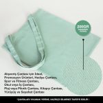 Gabardin Bez Çanta Mint Yeşili 35x40 cm (Özelleştirilebilir) - Görsel 7