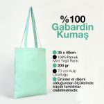 Gabardin Çanta Mint Yeşili - 35x40 cm - Görsel 2