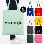 Gabardin Çanta Mint Yeşili - 35x40 cm - Görsel 9