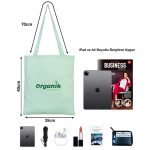 Gabardin Bez Çanta Mint Yeşili 35x40 cm (Özelleştirilebilir) - Görsel 2
