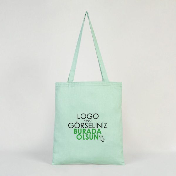 Gabardin Bez Çanta Mint Yeşili 35x40 cm (Özelleştirilebilir)