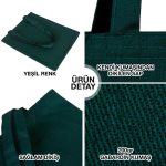 Gabardin Bez Çanta Yeşil 35x40 cm (Özelleştirilebilir) - Görsel 5