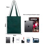 Gabardin Bez Çanta Yeşil 35x40 cm - Görsel 7