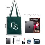 Gabardin Bez Çanta Yeşil 35x40 cm (Özelleştirilebilir) - Görsel 2