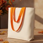 Kanvas Plaj Çantası Turuncu Kulp 48x41x10 cm