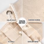 Kanvas Plaj Çantası - Halat Kulplu - Görsel 5