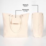 Kanvas Plaj Çantası - Halat Kulplu - Görsel 9