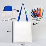 Ham Bez Çanta Saks Mavi Kulp 35x40 cm - Görsel 2