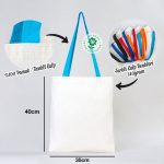 Ham Bez Çanta Turkuaz Kulp 35x40 cm - Görsel 2