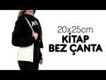 Kitap Çantası - Ham Bez Çanta 20x25 cm - Görsel 4