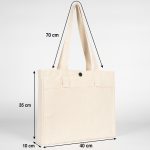 LUX Kanvas Çanta Ham Kulp - Ön Cepli, Çıtçıtlı 40x35x10cm - Görsel 2