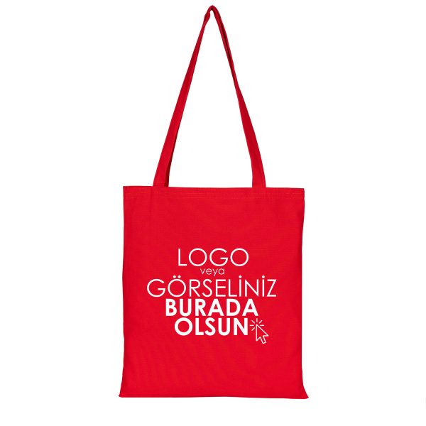 Kanvas Çanta Kırmızı 35 x 40 cm (Özelleştirilebilir)