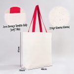 Kanvas Plaj Çantası Kırmızı Kulp 48x41x10 cm - Görsel 3