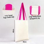 Kanvas Çanta Fuşya Kulp - İç Cepli - 35x40 cm - Görsel 3