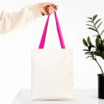 Kanvas Çanta Fuşya Kulp - İç Cepli - 35x40 cm