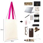 Kanvas Çanta Fuşya Kulp - İç Cepli - 35x40 cm - Görsel 5