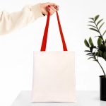 Kanvas Çanta Kırmızı Kulp - İç Cepli - 35x40 cm