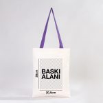 Kanvas Çanta Mor Kulp - İç Cepli (Özelleştirilebilir) - Görsel 2