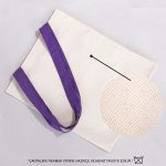 Kanvas Çanta Mor Kulp - İç Cepli - 35x40 cm - Görsel 6